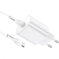 Зарядний пристрій HOCO N22 Jetta USB-C PD25W + cable USB-C to USB-C White (6931474760081) - Фото