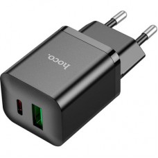 Зарядний пристрій HOCO N28 Founder 1xUSB-C PD20W + 1xUSB QC3.0 Black (6931474783509) - Фото