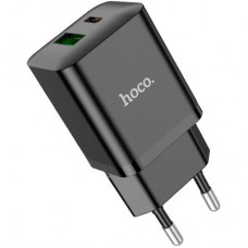 Зарядний пристрій HOCO N28 Founder 1xUSB-C PD20W + 1xUSB QC3.0 Black (6931474783509) - Фото