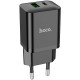 Зарядний пристрій HOCO N28 Founder 1xUSB-C PD20W + 1xUSB QC3.0 Black (6931474783509)