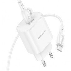 Зарядний пристрій BOROFONE BA82A Platinum USB-C PD25W + cable USB-C to USB-C White (6941991112270) - Фото