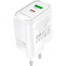 Зарядний пристрій BOROFONE BA89A Destello 1xUSB-C PD30W + 1xUSB QC 3.0 White (6941991119361) - Фото