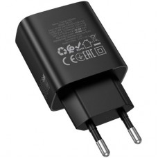 Зарядний пристрій BOROFONE BA97A Ilustre USB-C PD30W digital display Black (6941991120480) - Фото