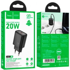 Зарядний пристрій HOCO N60 Gentle USB-C PD20W Black (6942007644174) - Фото