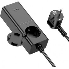 Зарядний пристрій HOCO NS4 Sharp desktop socket 2xUSB-C + USB-A PD65W Black (6942007617352) - Фото