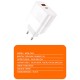 Зарядний пристрій WUW C209 1xUSB-C PD45W + 1xUSB QC3.0 18 White (WUW-C209)
