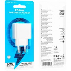 Зарядний пристрій BOROFONE BAS13A Erudite USB-C PD20 W White (6941991104862) - Фото