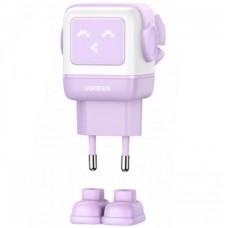 Зарядний пристрій Ugreen CD361 Robot tech Fast Charger 3xUSB 2xUSB-C + USB-A PD65W GaN Purple (35291) - Фото