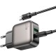 Зарядний пристрій BOROFONE BAS54A Absolute 1xUSB-C PD20W + 1xUSB QC 3.0 + cable USB-C to USB-C Black