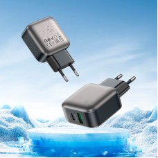 Зарядний пристрій BOROFONE BAS54A Absolute 1xUSB-C PD20W + 1xUSB QC 3.0 + cable USB-C to USB-C Black - Фото