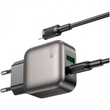 Зарядний пристрій BOROFONE BAS54A Absolute 1xUSB-C PD20W + 1xUSB QC 3.0 + cable USB-C to Lightning Black Зарядний пристрій BOROFONE BAS54A Absolute 1xUSB-C PD20W + 1xUSB QC 3.0 + cable USB-C to Lightning Black - Фото