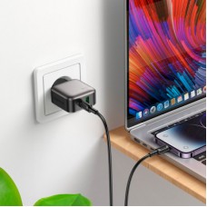 Зарядний пристрій BOROFONE BAS54A Absolute 1xUSB-C PD20W + 1xUSB QC 3.0 + cable USB-C to Lightning Black Зарядний пристрій BOROFONE BAS54A Absolute 1xUSB-C PD20W + 1xUSB QC 3.0 + cable USB-C to Lightning Black - Фото