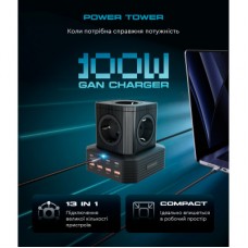 Зарядное устройство Armorstandart ARP-544 Resolute Power USB-C 100W GaN 2m Black (ARM73177) Зарядное устройство Armorstandart ARP-544 Resolute Power USB-C 100W GaN 2m Black (ARM73177) - Фото