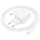 Зарядний пристрій BOROFONE BN26 Fuente USB-C PD20W + cable USB-C to Lightning White (6941991120244)