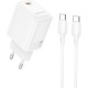 Зарядний пристрій BOROFONE BN28 Fuente USB-C PD30W + cable USB-C to USB-C White (6941991120312)