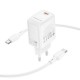 Зарядний пристрій BOROFONE BN28 Fuente USB-C PD30W + cable USB-C to USB-C White (6941991120312)