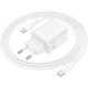 Зарядний пристрій BOROFONE BN29 Fuente 1xUSB-C PD30W + 1xUSB QC 3.0 + cable USB-C to USB-C White
