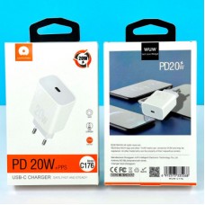 Зарядний пристрій WUW C176 USB-C PD20W White (WUW-C176) - Фото