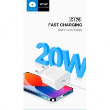 Зарядний пристрій WUW C176 USB-C PD20W White (WUW-C176) - Фото