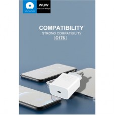 Зарядний пристрій WUW C176 USB-C PD20W White (WUW-C176) - Фото