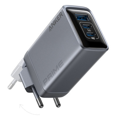 Зарядний пристрій Anker GaNPrime 100 W 2xUSB-C PD + 1xUSB-A Foldable Silver (A2688341)