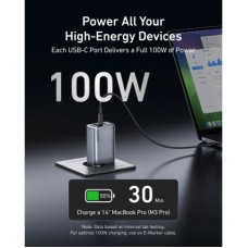 Зарядний пристрій Anker GaNPrime 100 W 2xUSB-C PD + 1xUSB-A Foldable Silver (A2688341) - Фото
