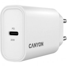 Зарядний пристрій Canyon 30CL OnCharge USB-C PD30W White (CNE-CHA30CLW) - Фото