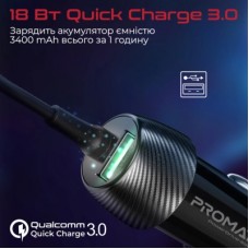 Зарядний пристрій Promate powerdrive-33pdc + cable USB-C black (powerdrive-33pdc.black) - Фото
