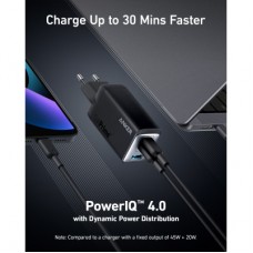 Зарядний пристрій Anker PowerPort 735 GaNPrime 65 W 2xUSB-C PD + 1xUSB-A PIQ PPS/DPDS (A2668311) - Фото
