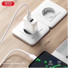Зарядний пристрій XO L109 12 W 2xUSB-A White (L109_White) - Фото
