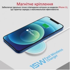 Зарядний пристрій Promate wireless charger auramag-15w silver (auramag-15w.silver) - Фото