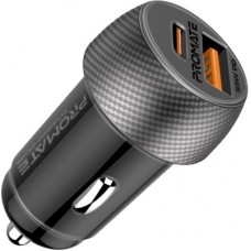 Зарядное устройство Promate drivegear-pd33 USB-C PD33W + USB-A QC3.0 Black (drivegear-pd33) - Фото