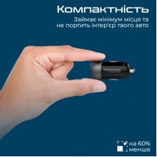 Зарядное устройство Promate drivegear-pd33 USB-C PD33W + USB-A QC3.0 Black (drivegear-pd33) - Фото