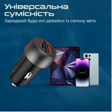 Зарядное устройство Promate drivegear-pd33 USB-C PD33W + USB-A QC3.0 Black (drivegear-pd33) - Фото