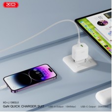 Зарядний пристрій XO L138 48 W USB-C PD30W + USB-A QC18 White (L138_White) - Фото