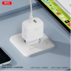 Зарядний пристрій XO L138 48 W USB-C PD30W + USB-A QC18 White (L138_White) - Фото