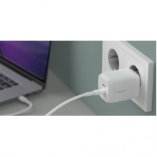 Зарядний пристрій Belkin 2xUSB-C PD65W GaN PPS + cable USB-C to USB-C 2.0m White (WCH013VF2MWH-B6) - Фото