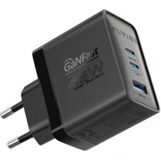 Зарядний пристрій Promate powerport-45 2xUSB-C PD + USB-A QC 45 W Black (powerport-45.black) - Фото