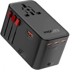 Зарядний пристрій Promate tripmate-gan160 3xUSB-C PD + USB-A QC 160 W GaN Black (tripmate-gan160) - Фото