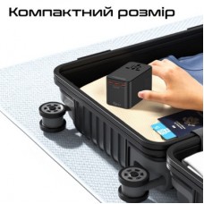 Зарядний пристрій Promate tripmate-gan160 3xUSB-C PD + USB-A QC 160 W GaN Black (tripmate-gan160) - Фото