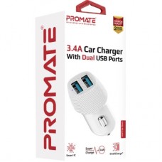 Зарядное устройство Promate voltrip-duo 2xUSB Car Charger 17W White (voltrip-duo.white) - Фото