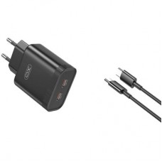 Зарядное устройство XO L105-CC 2xUSB-C PD35W Black (L105-CC.black)
