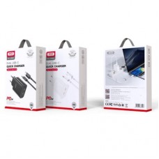 Зарядний пристрій XO L105-CC 2xUSB-C PD35W Black (L105-CC.black) - Фото