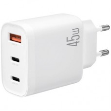 Зарядний пристрій XO L117 2xUSB-C PD45W + 1xUSB-A QC3.0 White (L117.white) - Фото