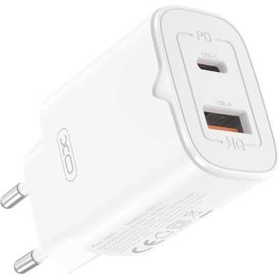 Зарядное устройство XO L130 USB-C PD30W + USB-A QC3.0 White (L130.white)