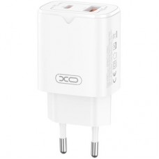 Зарядний пристрій XO L130 USB-C PD30W + USB-A QC3.0 White (L130.white) - Фото