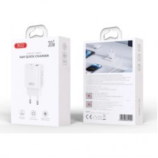 Зарядний пристрій XO L130 USB-C PD30W + USB-A QC3.0 White (L130.white) - Фото