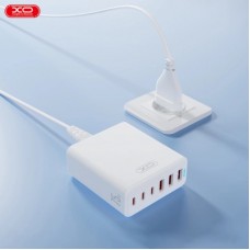 Зарядний пристрій XO L133 3xUSB-A + 3xUSB-C 75 W White (L133.white) - Фото