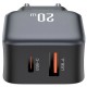 Зарядний пристрій XO L154 USB-C PD20W + USB-A QC3.0 Black (L154.black) Зарядний пристрій XO L154 USB-C PD20W + USB-A QC3.0 Black (L154.black)