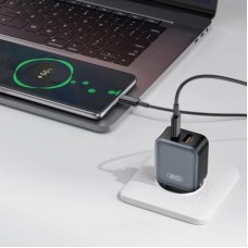 Зарядний пристрій XO L154 USB-C PD20W + USB-A QC3.0 Black (L154.black) - Фото
